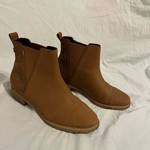 Tom’s Chelsea booties!! They are real leather size 8